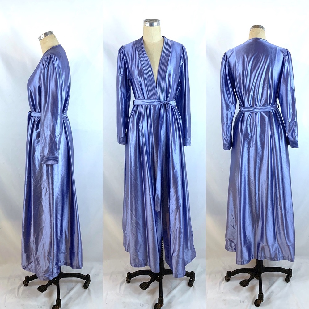 Vintage 70s 80s Blue Lingerie Robe